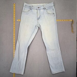 Engineered Jeans Mens Light Wash Blue Straight Buckle Back Denim Fits 31x28